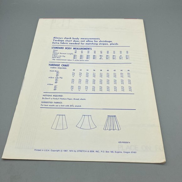 UNCUT Vintage Sewing PATTERN Stretch and Sew 425 by Ann Person, Ladies 1974 Gore - Picture 2 of 2